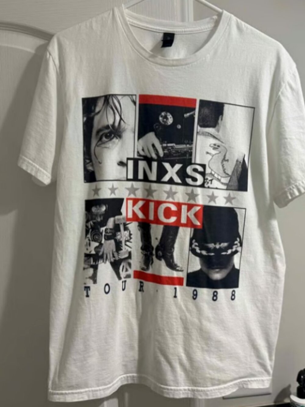 Gildan Softstyle INXS Tour 1988 Men's Size Medium White T-Shirt
